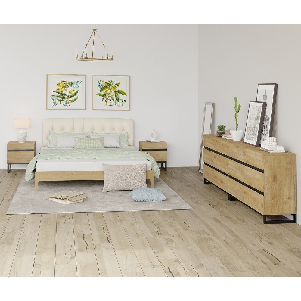 3-Piece Bedroom Furniture Set,Dresser &Chest With 12 Drawers, 2 Nightstand for Bedroom, Bedroom Furniture Set