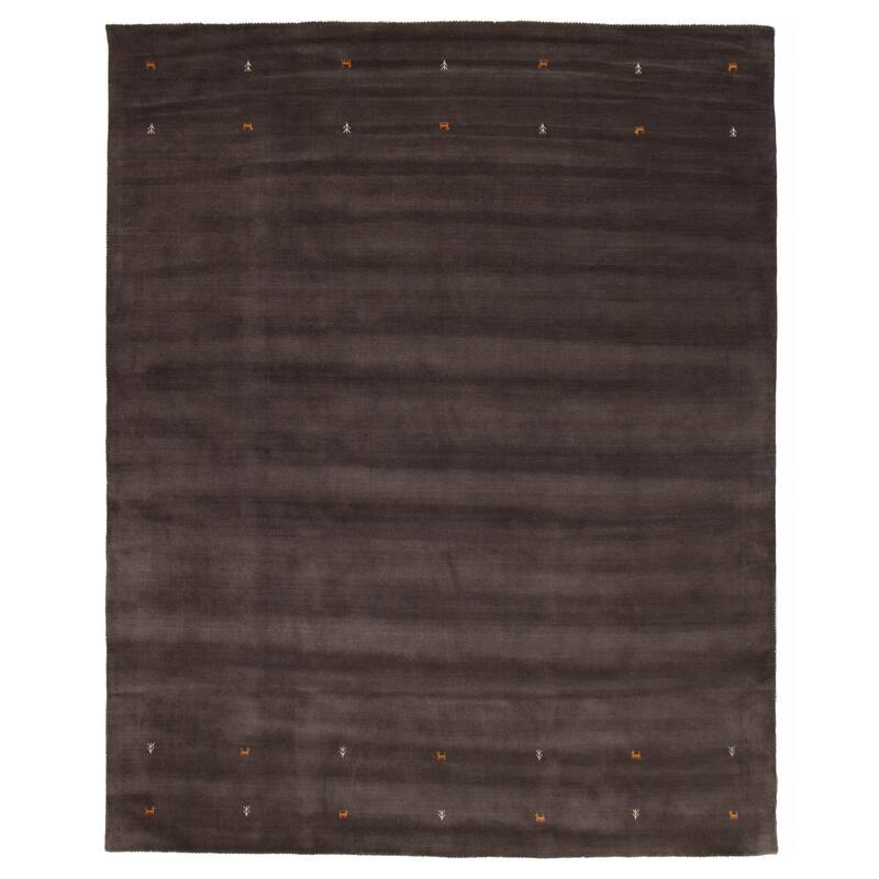 Kashkuli Gabbeh Grey Rug 10'1" x 12'8" - 10'1 x 12'8 - Dark Grey - 10'1 x 12'8