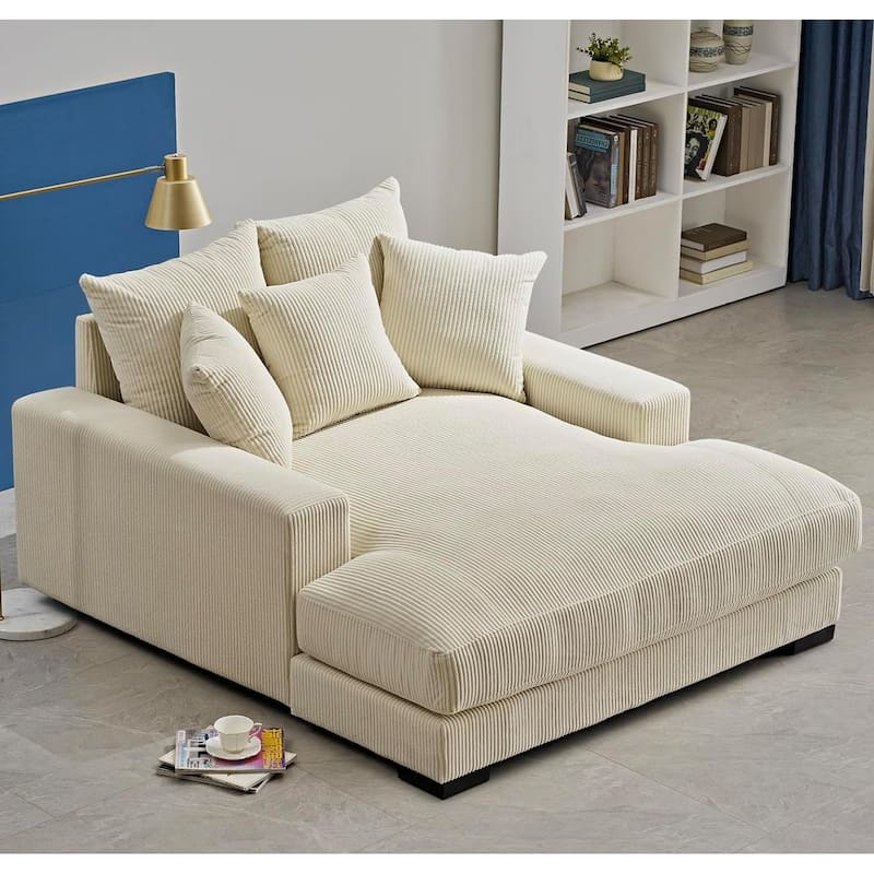 Corduroy Upholstered Chaise Lounge Living Room Chair