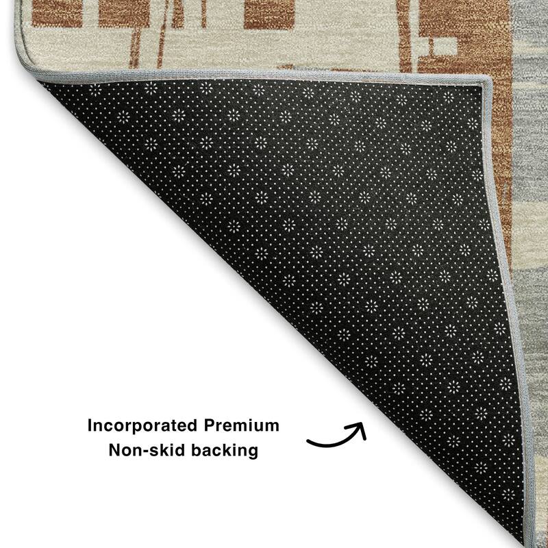 Premium Washable Super Soft Contemporary Plaid Mayfield Rug