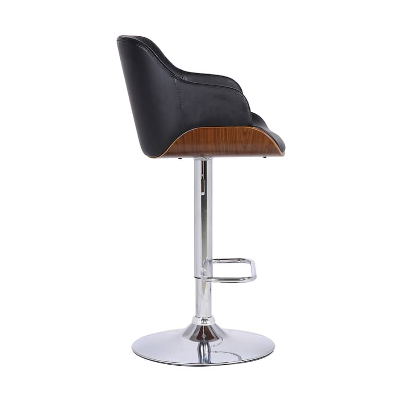 Toby Modern Adjustable Bar Stool, Upholstered Swivel Counter Height Chair with Metal Base