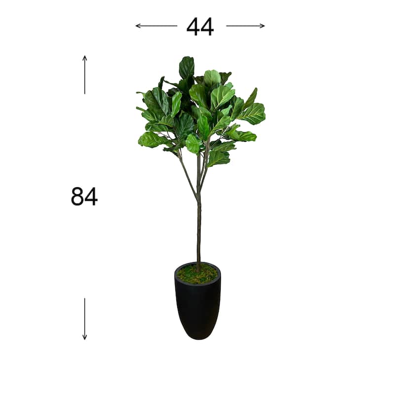 7 ft Fiddle Leaf Tree in a Fiberstone Pot - Green