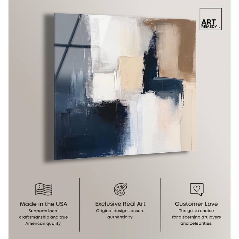 Blue Mood Depth I Acrylic by Art Remedy, Ready to Hang