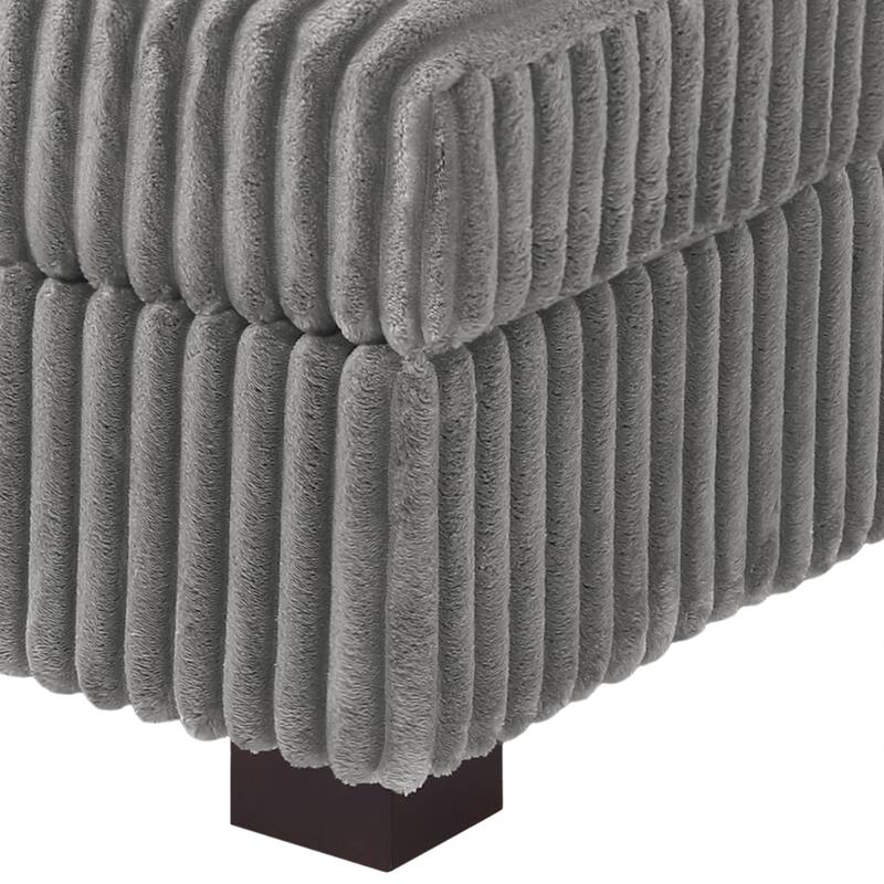 41" W Plush Corduroy Upholstered Rectangular Ottoman