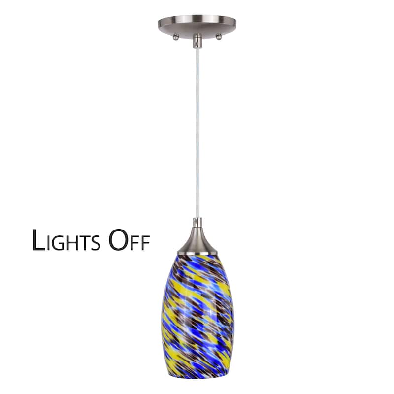 Milano Mini Pendant Ceiling Light Multi Color Swirl Art Glass