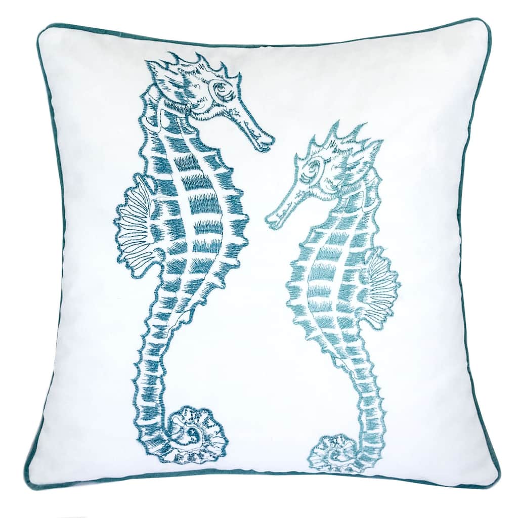 Blue / Spa Seahorses Pillow