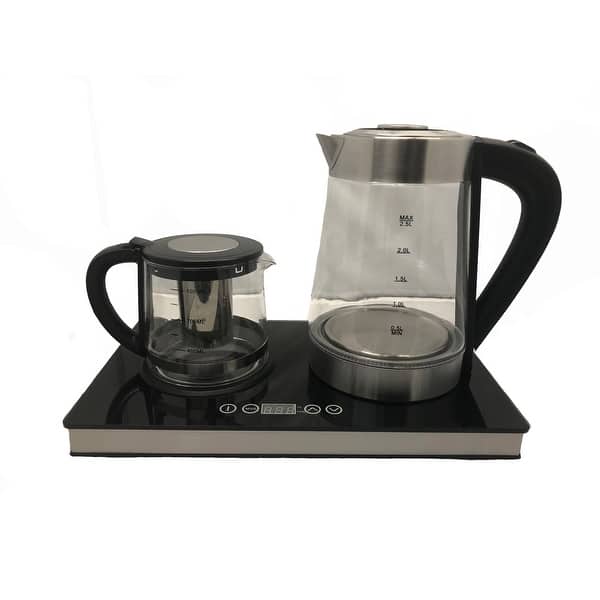 10-Cup Turkish Samovar Style Stainless Steel Double Handle Teapot Tea Maker Kettle 1.1 L and 2.5 L 10-Cup Turkish Samovar Style Stainless Steel Double Handle Teapot Tea Maker Kettle 1.1 L and 2.5 L
