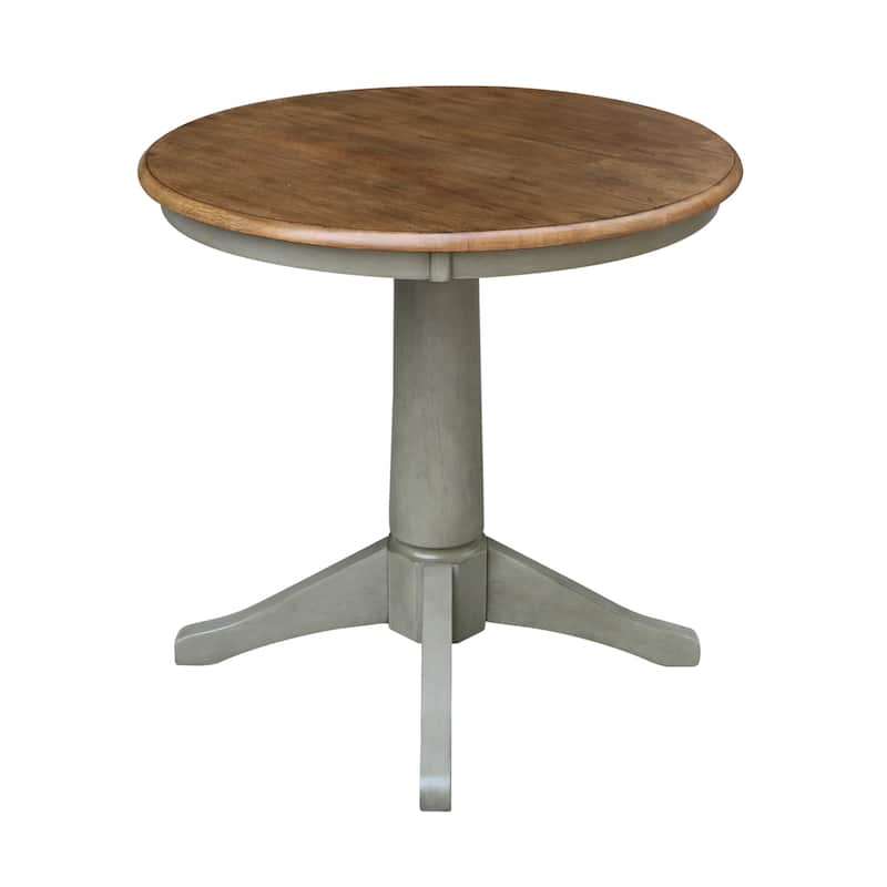 30" Round Top Pedestal Table - Hickory/Stone