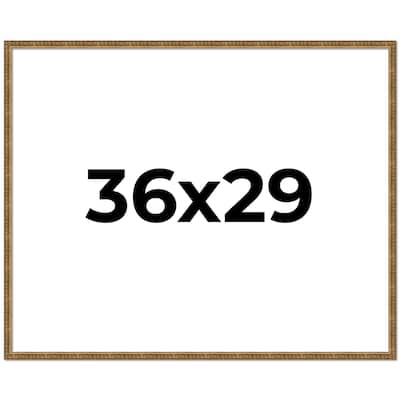 36x29 Frame Black Real Wood Picture Frame Kingsley Gold Distressed Photo Frame with UV Acrylic Foam Board Backing &