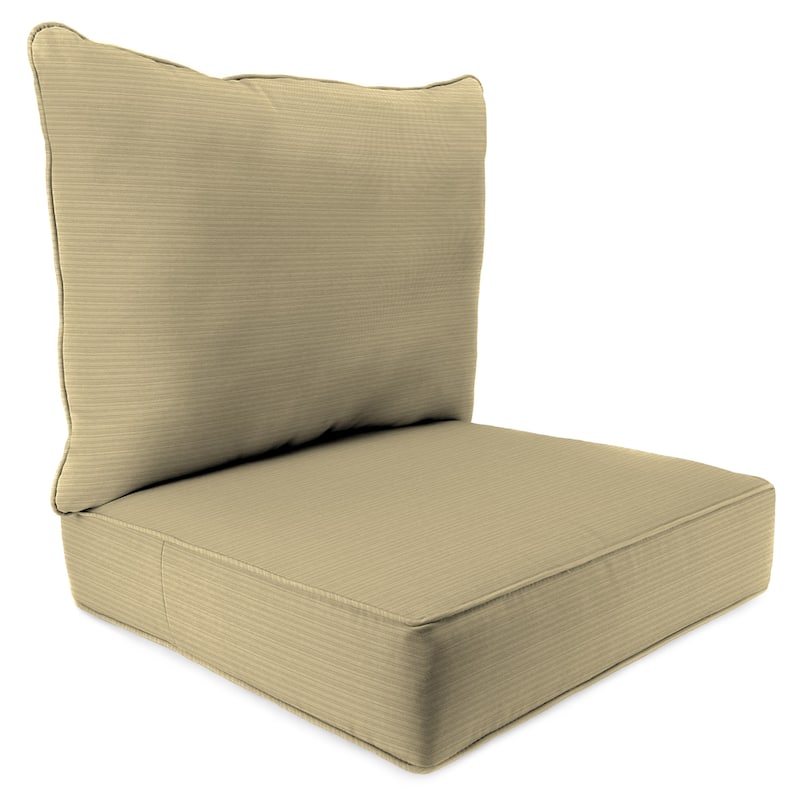 Sunbrella 24" x 47" Outdoor Deep Seat Cushion Set with Welt - 46.5'' L x 24'' W x 6'' H - Dupione Sand