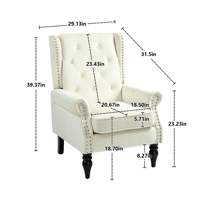 Modern Accent Chair with Sturdy Wood Legs