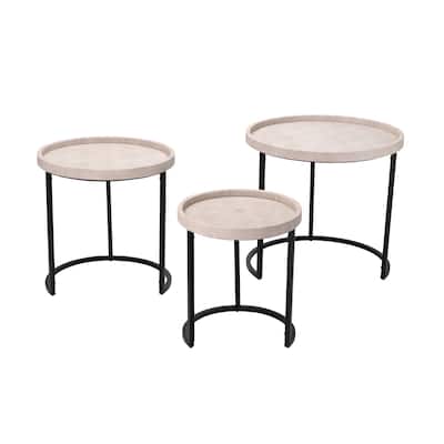 Alden Décor Holden Faux Shagreen Nesting Tables (Set of 3)
