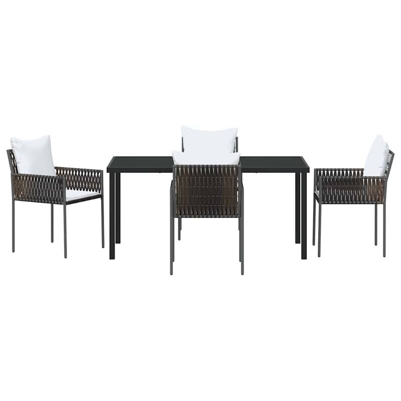 vidaXL Garden Dining Set Brown and Black PE Rattan