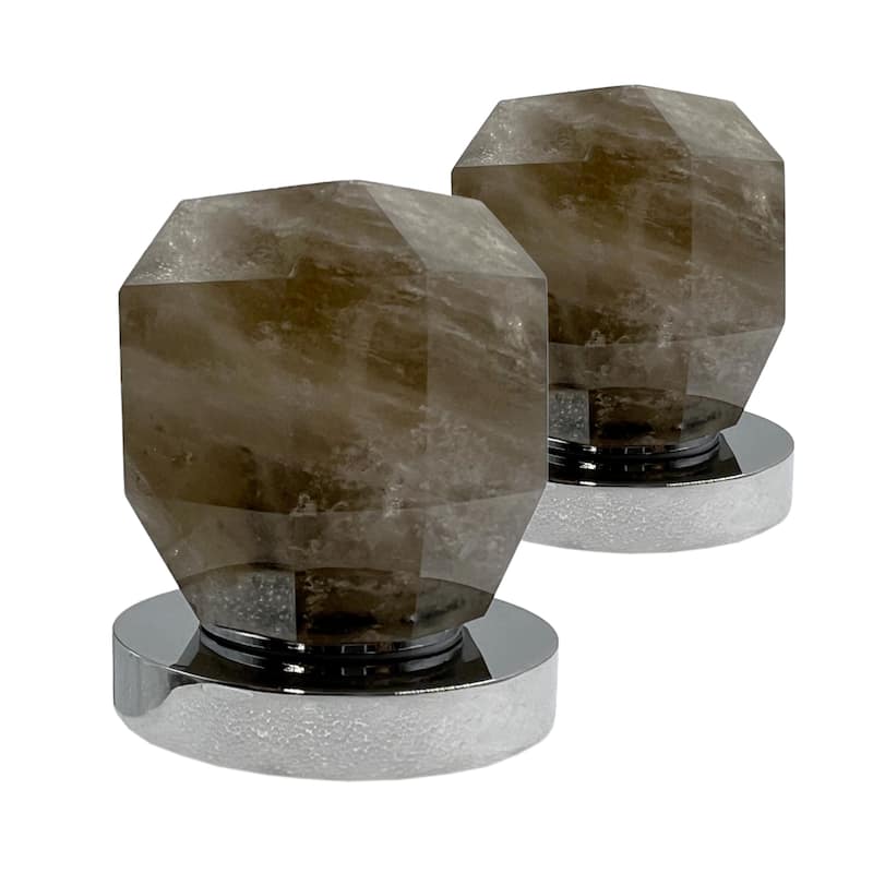Modern Widespread 3 Hole, 2-handle Bathroom Faucet with Dark Rock Crystal Handles