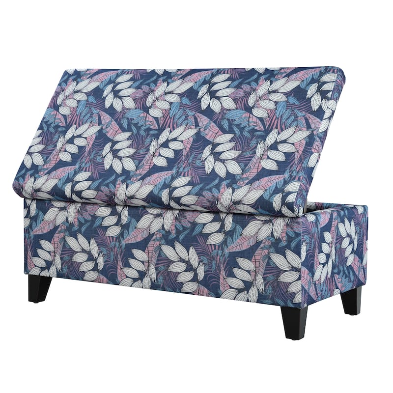 Breanna Floral Upholstered Storage Ottoman by Christopher Knight Home
