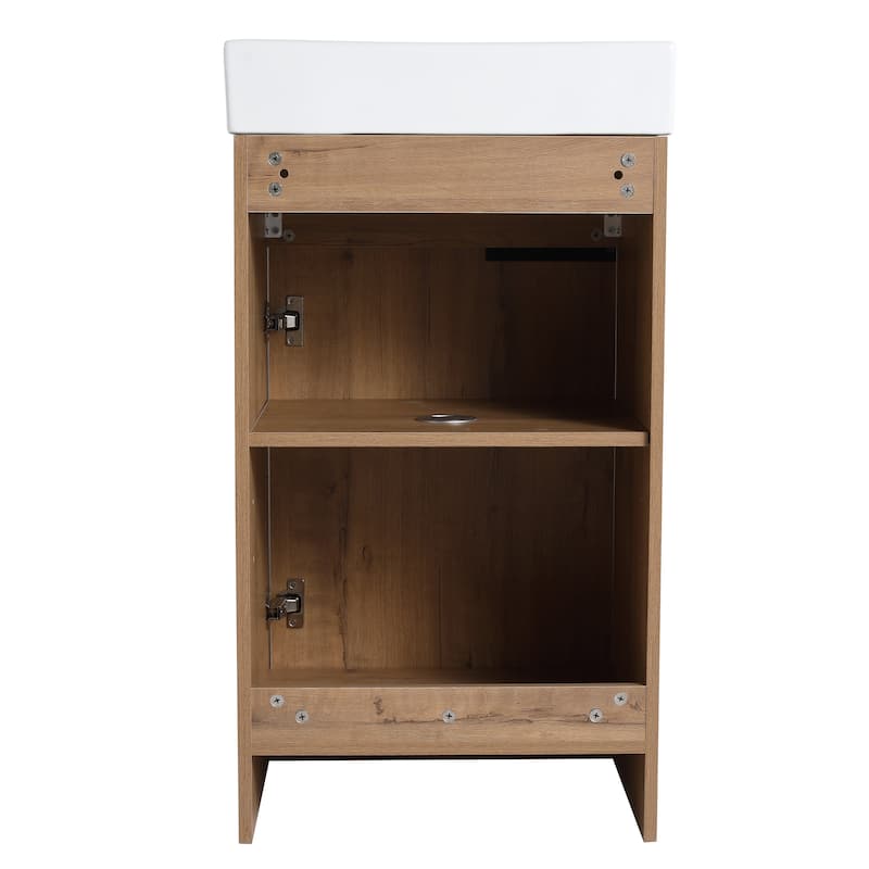 BNK 16/18 inch Freestanding Bathroom Vanity with Single Sink and Soft Close Door