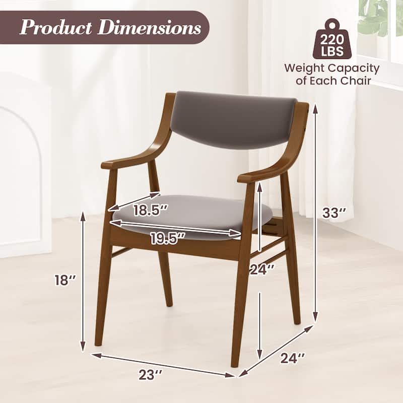Gymax Set Of 4 PU Leather/Velvet Dining Chair w/ Padded Seat & Back