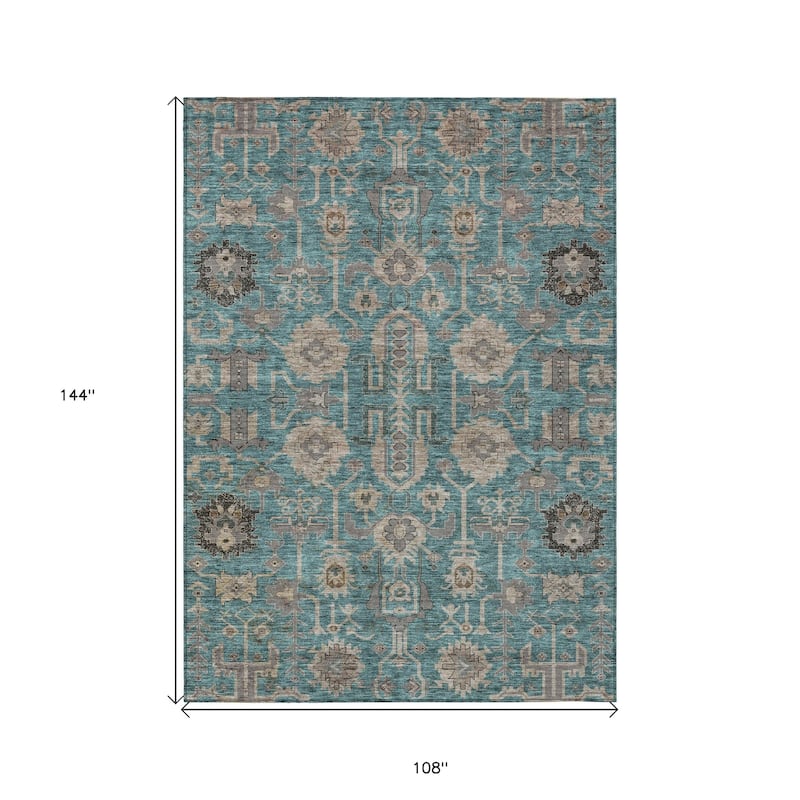 HomeRoots Oriental Traditional Rectangle Outdoor Rug