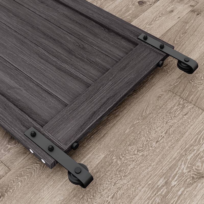 30''/36''/48'' Manufactured Wood PVC Paneled Barn Door with Installation Hardware Kit