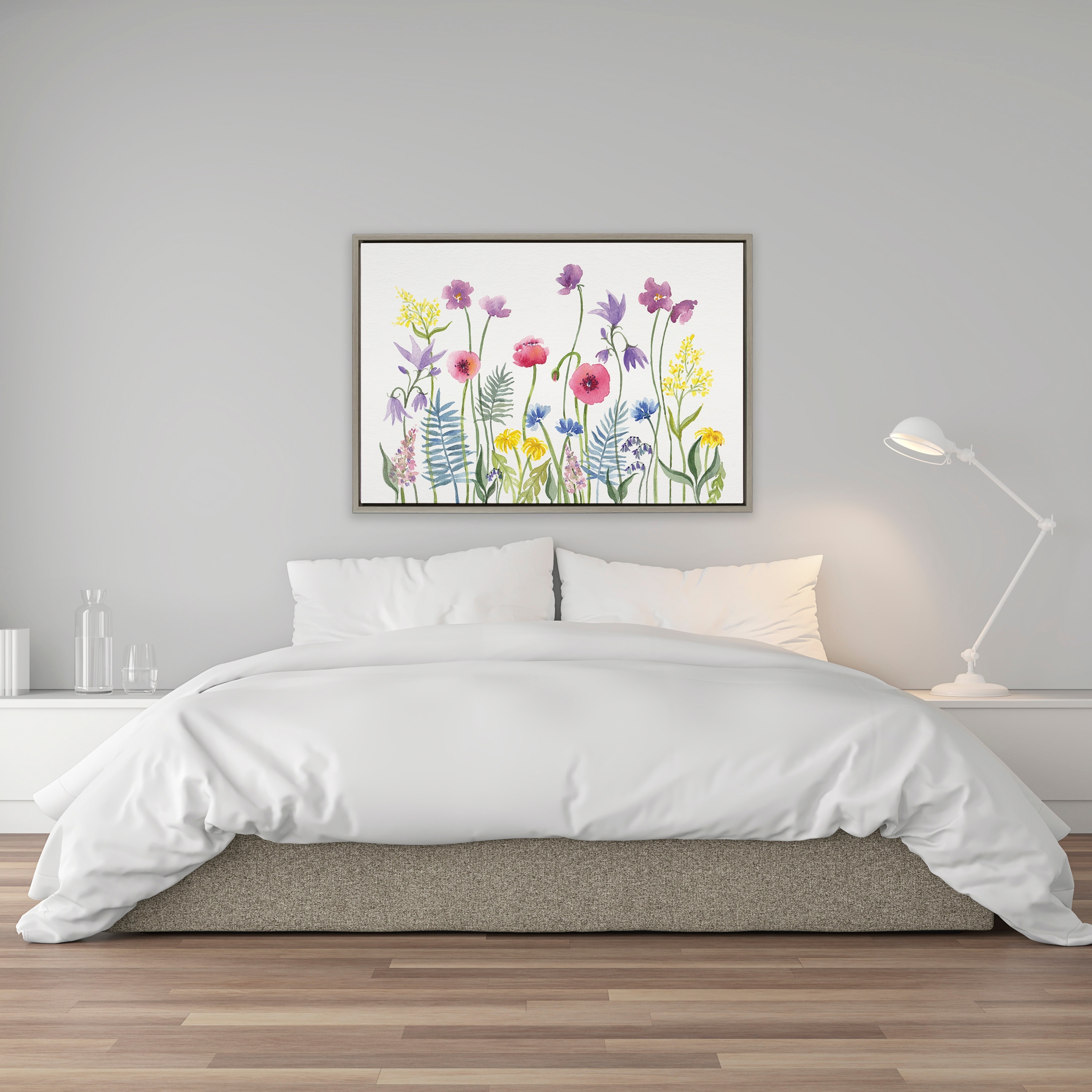 Kate and Laurel Sylvie Wildflorals Framed Canvas by Patricia Shaw 
