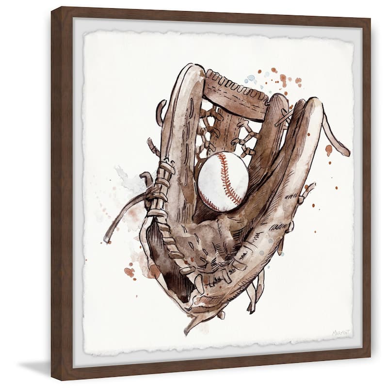 'The Baseball Glove' Framed Painting Print