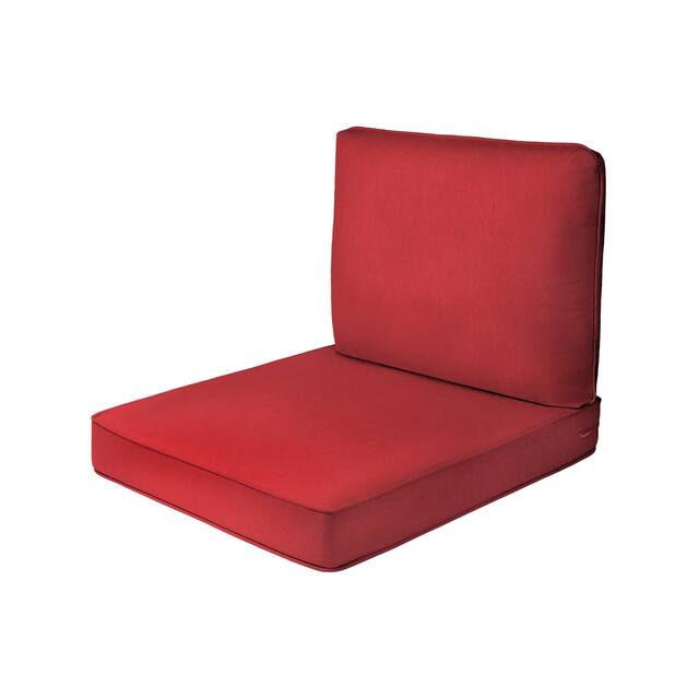 Haven Way Universal Outdoor Deep Seat Lounge Chair Cushion Set - 26x30 - Bright Red