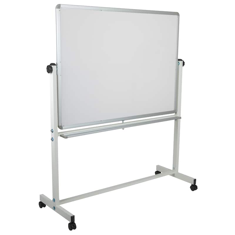 Reversible Mobile Cork Bulletin & White Board with Pen Tray