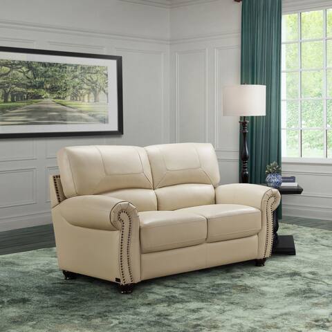 Abbyson Monaco Premium Top-grain Leather Loveseat