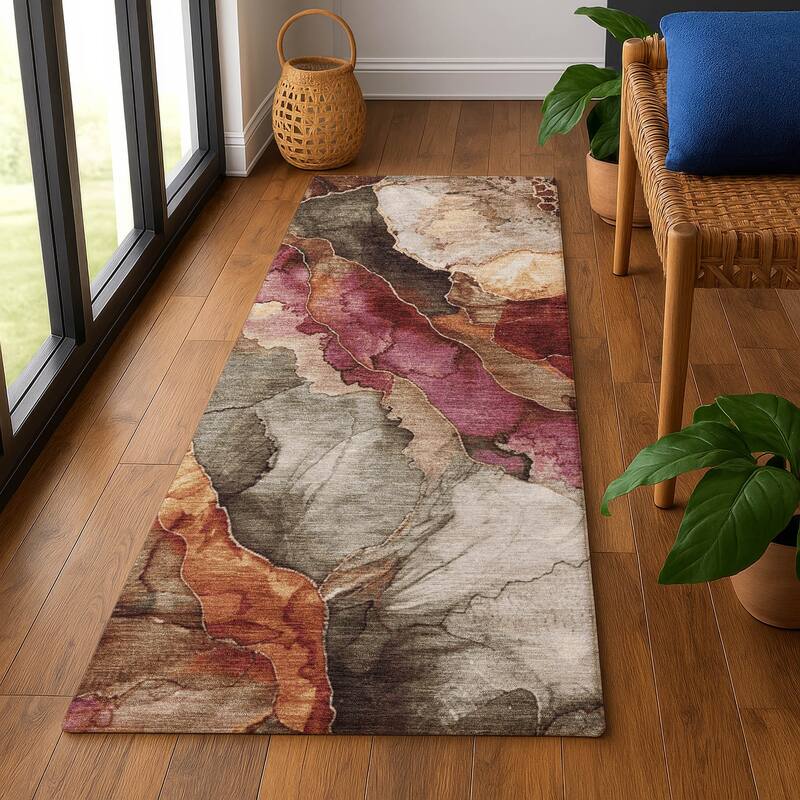 Premium Washable Super Soft Modern Chic Mayfield Rug - Khaki - 2'3" x 7'6"