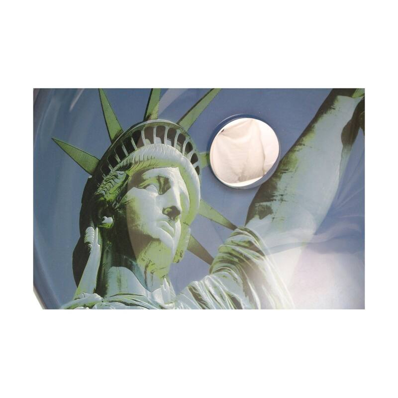 Blue Tempered Glass Vessel Sink Lady Liberty Round Bowl With Drain Renovators Supply