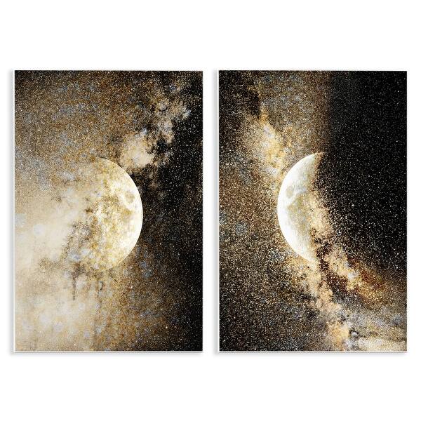 Stupell Moons with Starry Nebulas Wall Plaque Art Design By Gemma ...