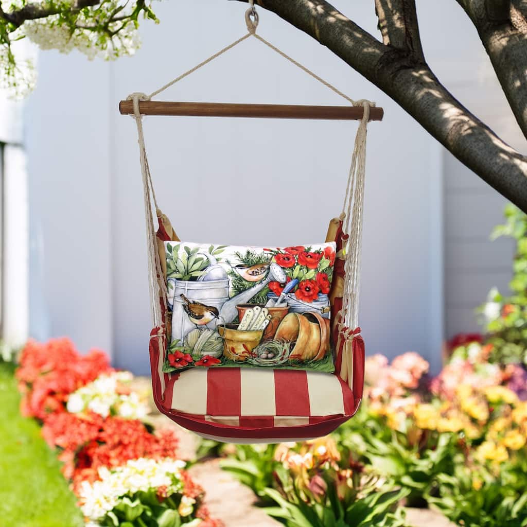 Magnolia Casual Swing Set 4 piece - Americana Stripe w/ Watering Can and Flower Pots