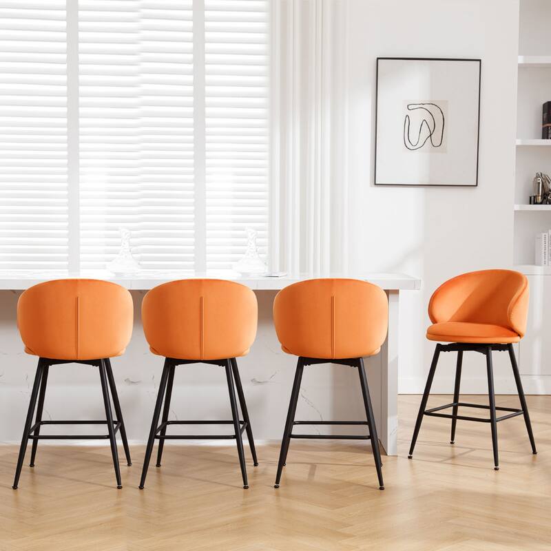 26"/30" Velvet Upholstered Swivel Counter/Bar Stools Set of 2/3