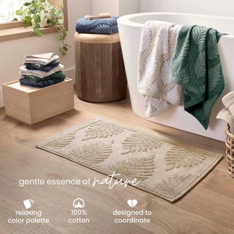 Martex Restore Fern Ogee 100% Reversible Bath Rug