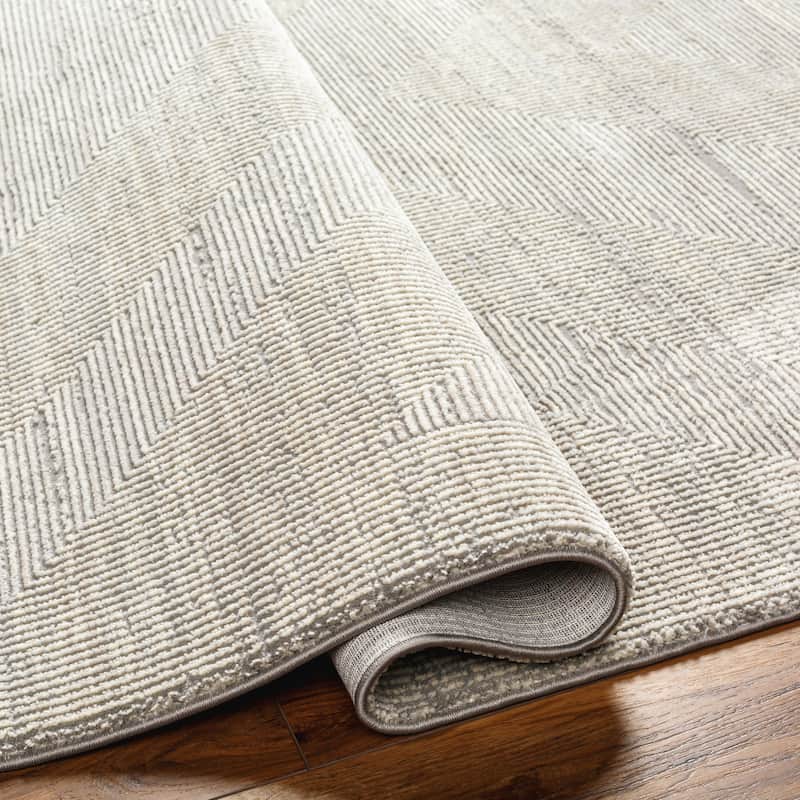 Livabliss Alder Machine Washable Geometric Striped Area Rug