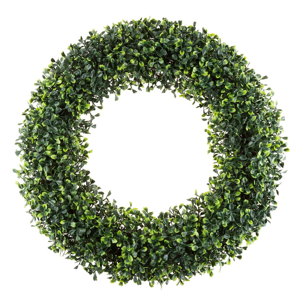 Pure Garden 19.5-Inch Outdoor Faux Boxwood Wreath