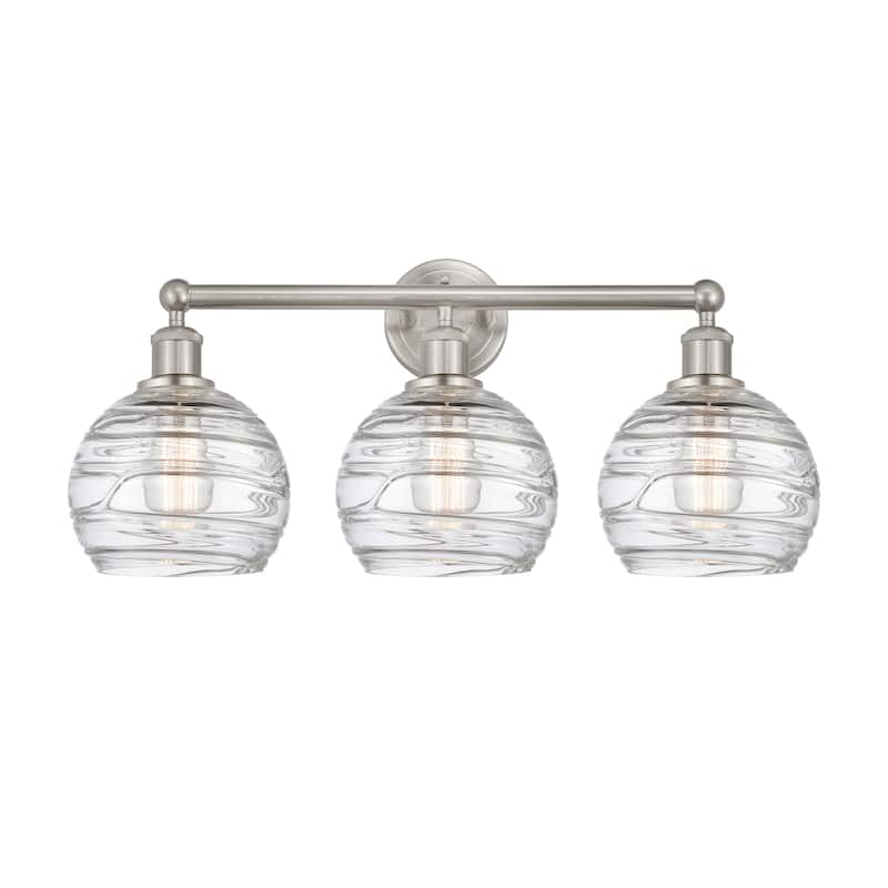 Innovations Lighting Athens Deco Swirl - 3 Light 26" Bath Vanity Light. - Satin Nickel/Clear Deco Swirl