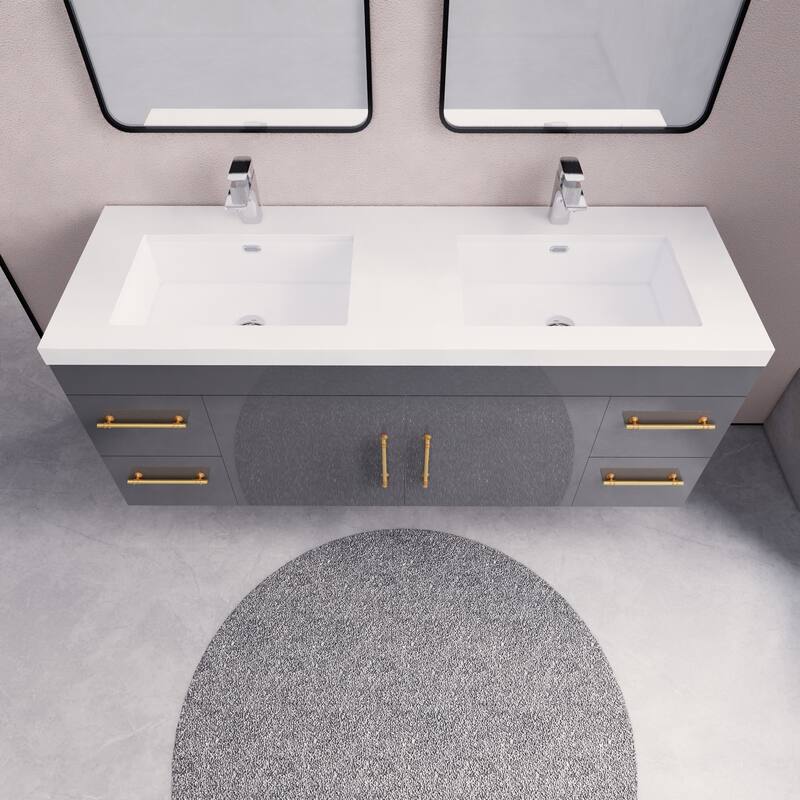 Eliza 60'' Wall Mounted Vanity with Double Sink