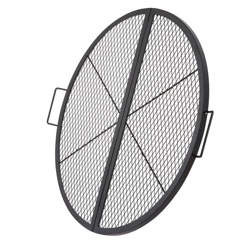 Anmytek Fire Pit Grill Grate Foldable Round Cooking Grate