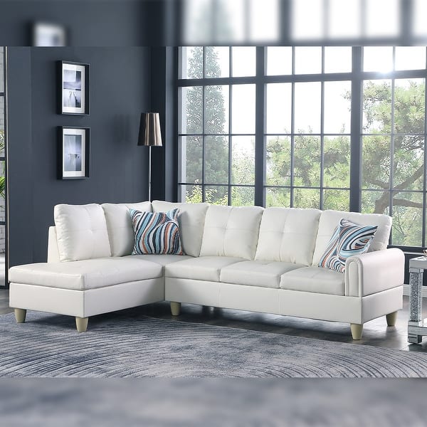 Star Home Living Leather white 2 pieces sofa set left facing Bed Bath