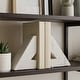 preview thumbnail 2 of 10, Decorative Modern Marble Triangle Bookends - Home Decor - 6", White - 6.0"