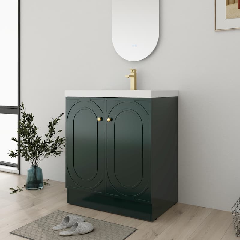 Bathroom Vanity With Sink In 24/30/36 Inch, Freestanding Bathroom Vanity With Soft Close Door and Adjustable Shelf