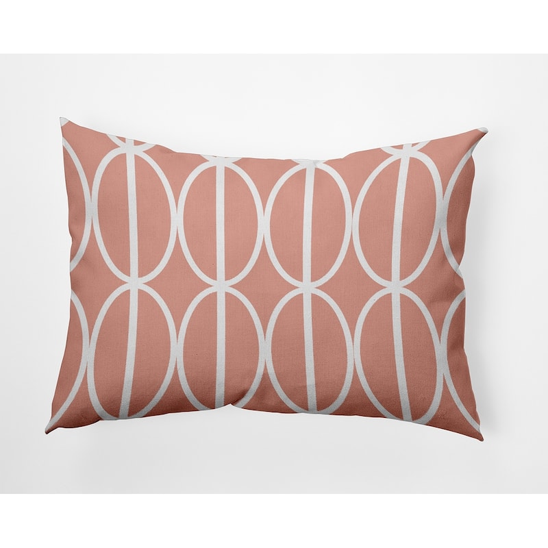 Ovals Go 'Round Indoor/Outdoor Throw Pillow - Soft Coral - 14" x 20"