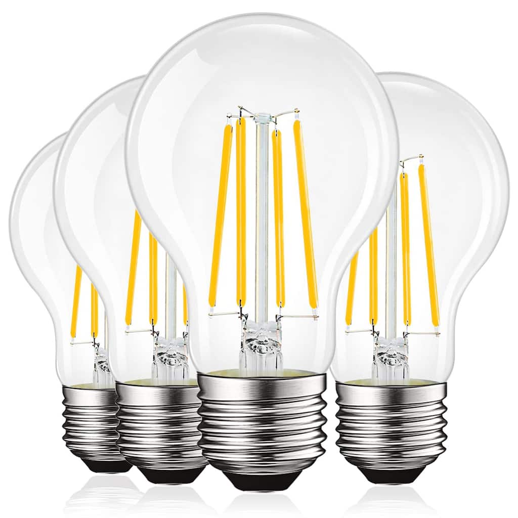 Luxrite Vintage A19 LED Light Bulbs 12W=100W 1600 Lumens 3500K Natural White Dimmable Damp Rated UL Listed E26 (4 Pack)