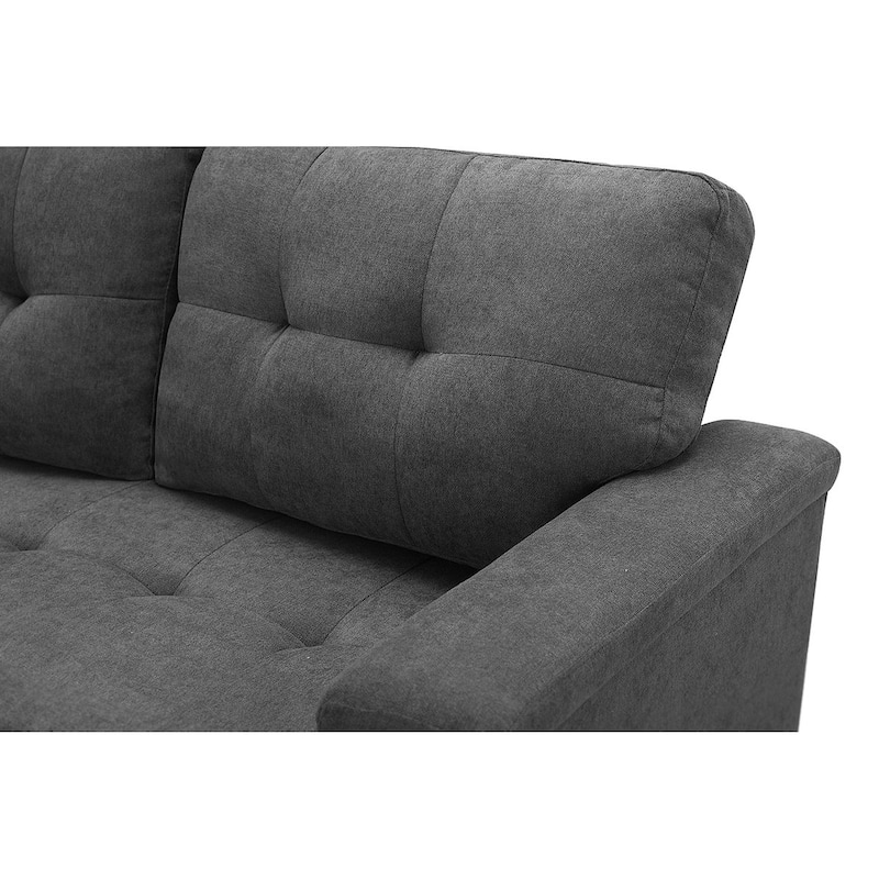 Reversible Sleeper Sectional Sofa with Storage Chaise, USB Charging Ports and Pocket