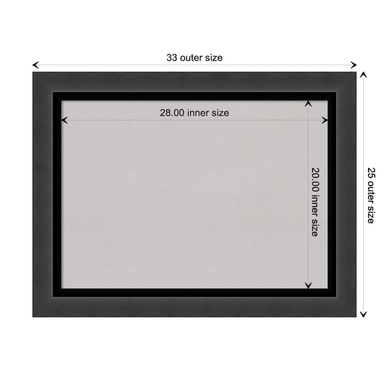Tuxedo Black Framed Grey Corkboard Bulletin Board - Board Size 28x20