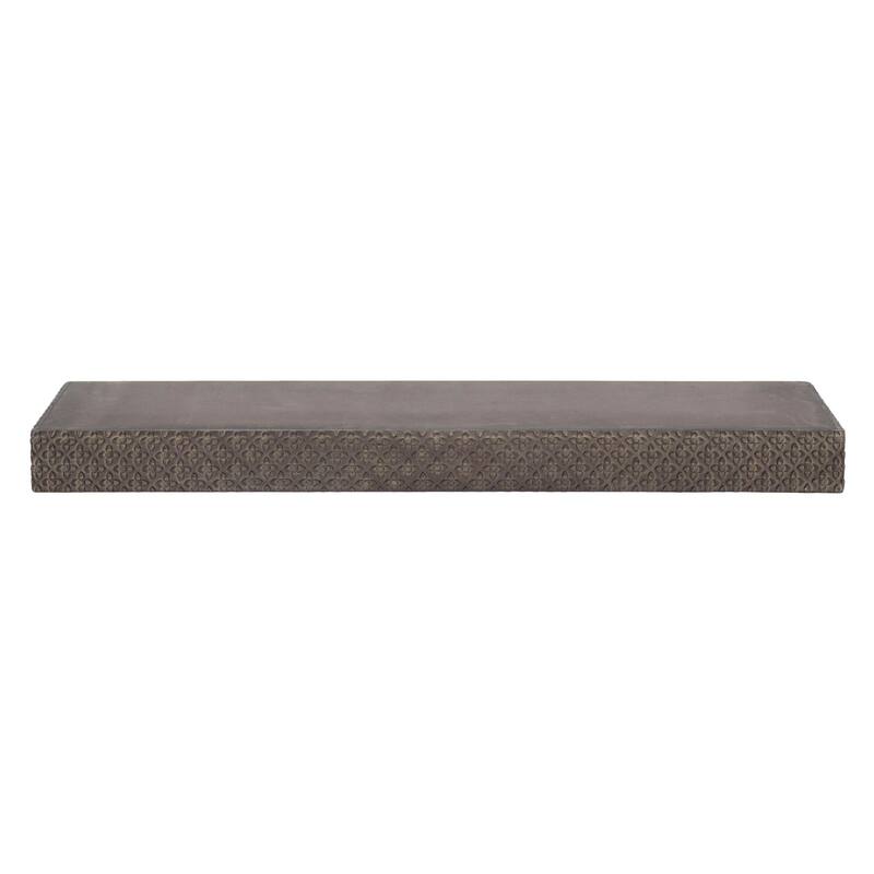 American Art Decor Large Embossed Wood Floating Wall Shelf - Black - 36.25" L x 3" H x 8.6" D