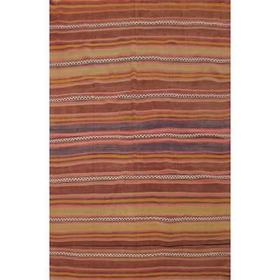 Hand Woven Oriental 100% Wool Carpet Southwestern Geometric Multi-Colored Kilim Area Rug - 6' 3'' X 4' 9''