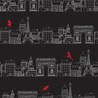 Miraculous Ladybug Charming Paris Black Peel and Stick Wallpaper