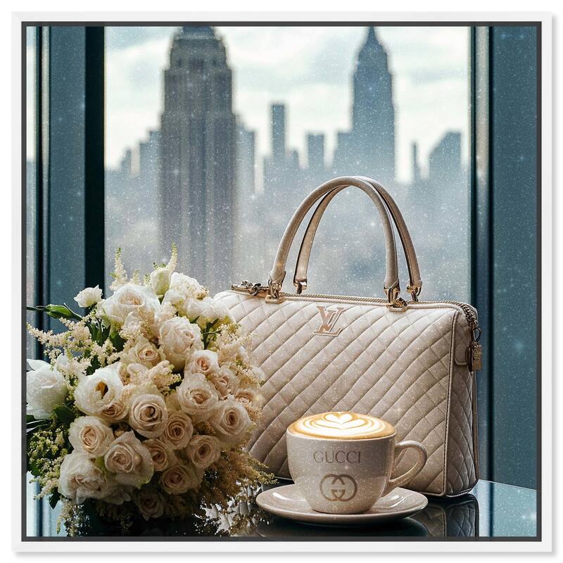 Glam by the Window New York Canvas by Art Remedy - White - 24" x 24"